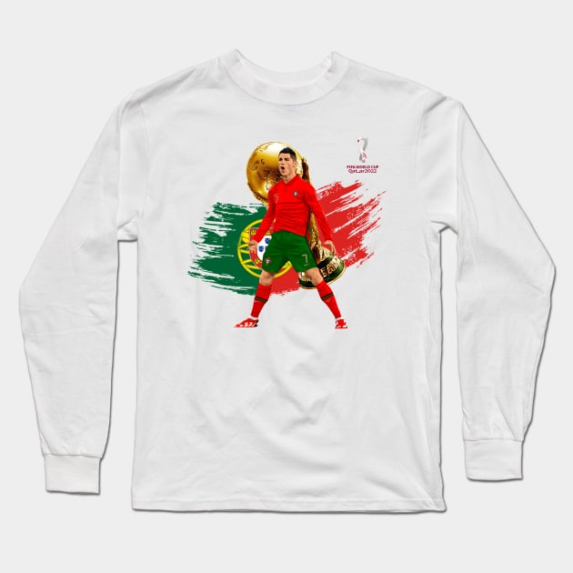Portugal WORLD CUP 2022 Long Sleeve T-Shirt by Fantasy FBPodcast